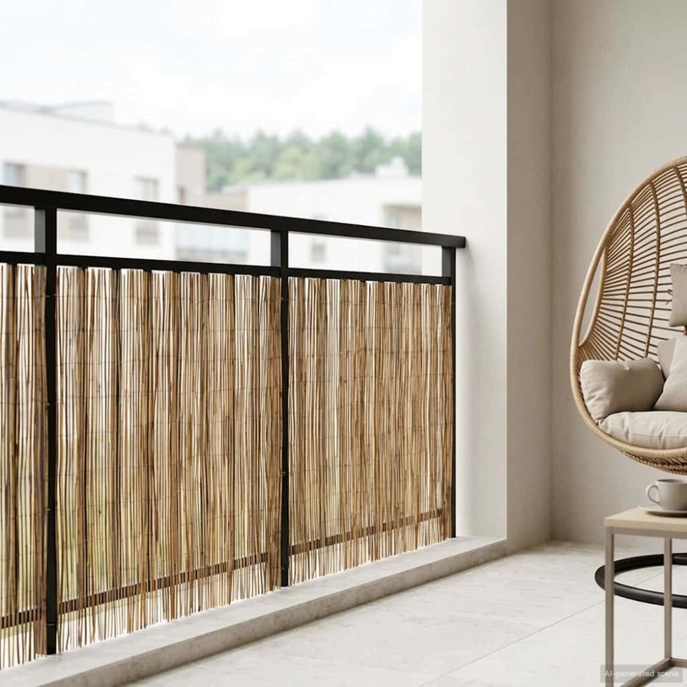 vidaXL Trädgårdsstängsel Karbomiserad 600 x 100 cm Vass