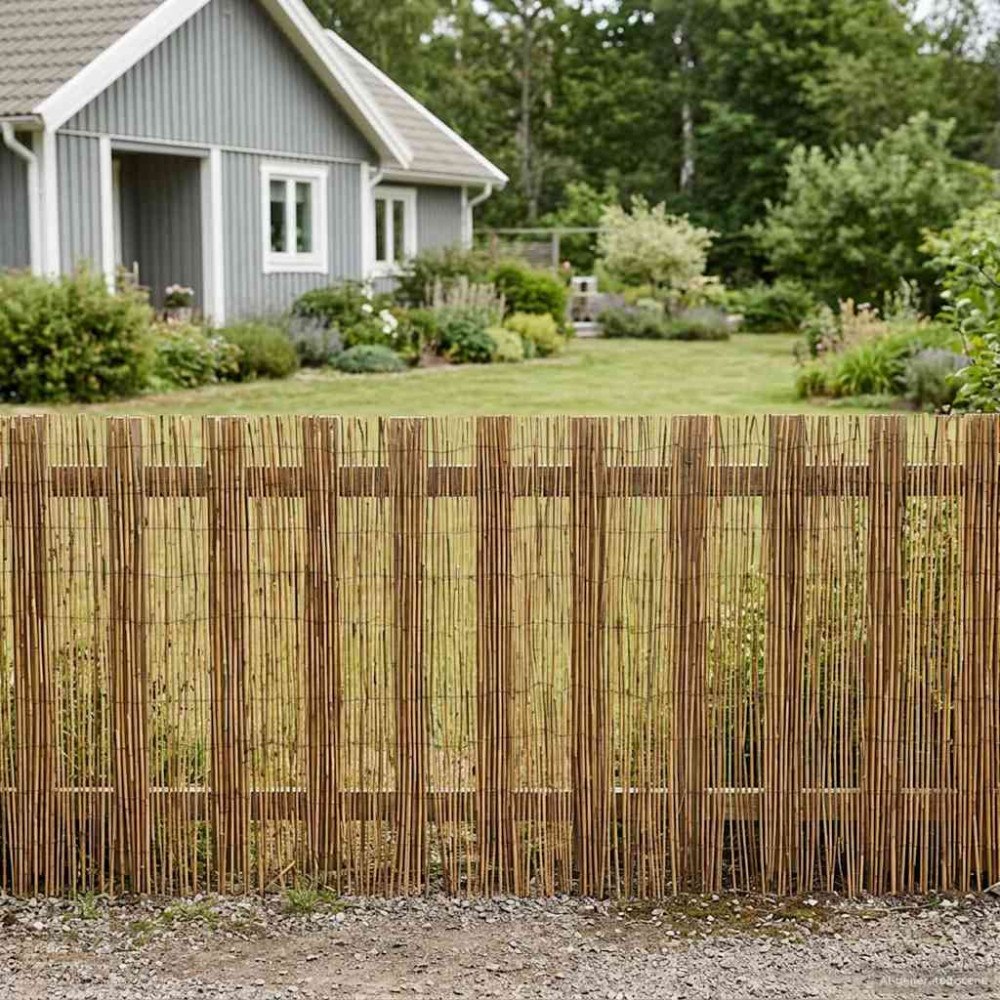 vidaXL Trädgårdsstängsel Karbomiserad 500 x 90 cm Vass