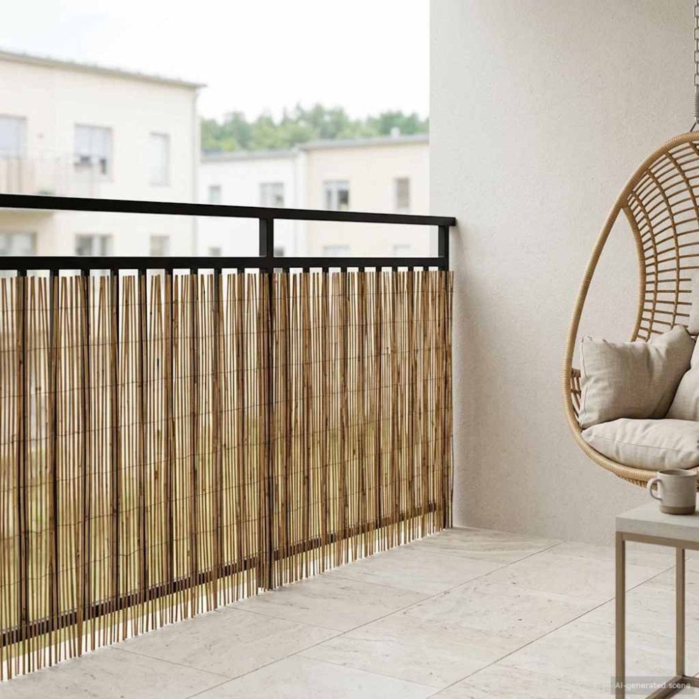 vidaXL Trädgårdsstängsel Karbomiserad 1000 x 90 cm Vass
