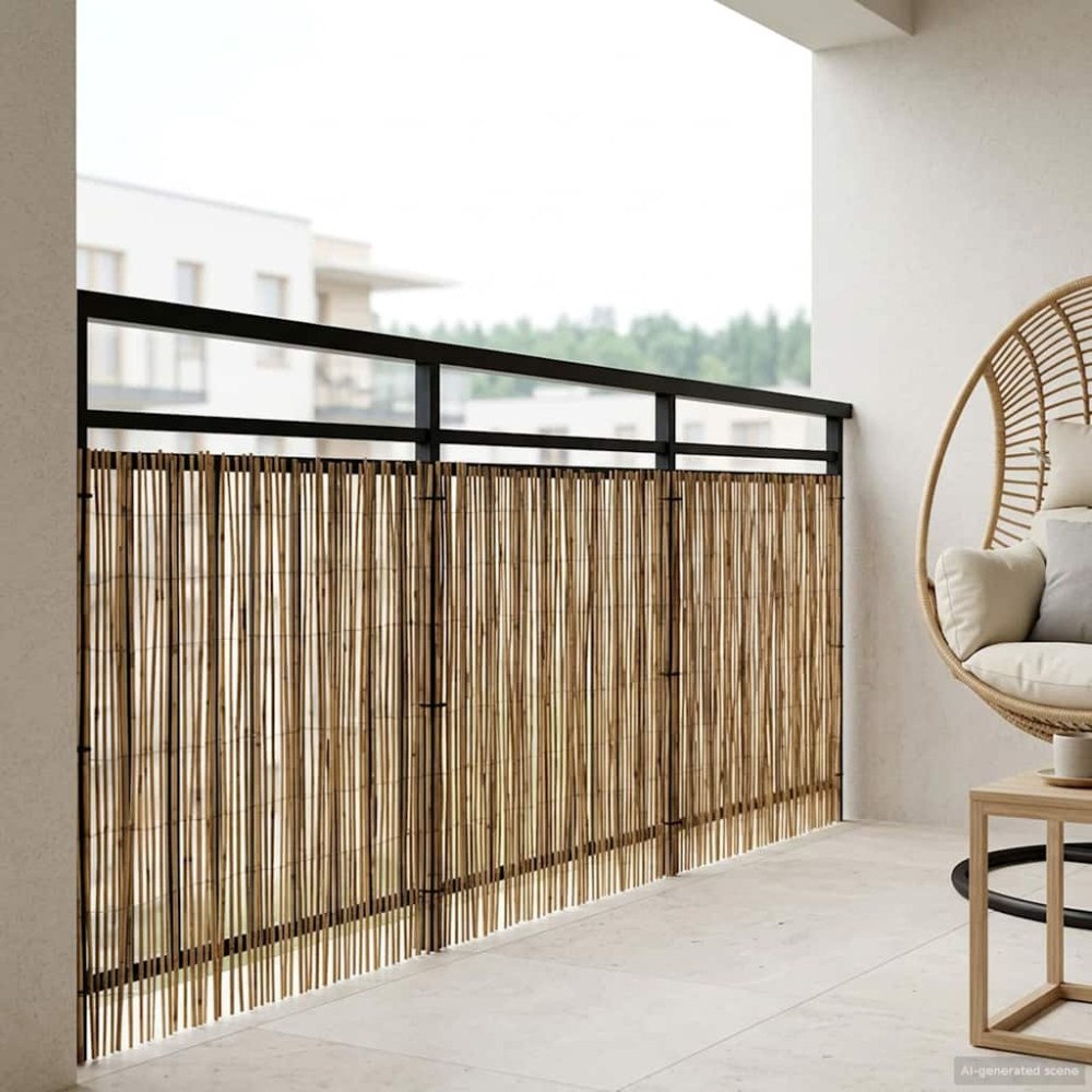 vidaXL Trädgårdsstängsel Karbomiserad 500 x 80 cm Vass