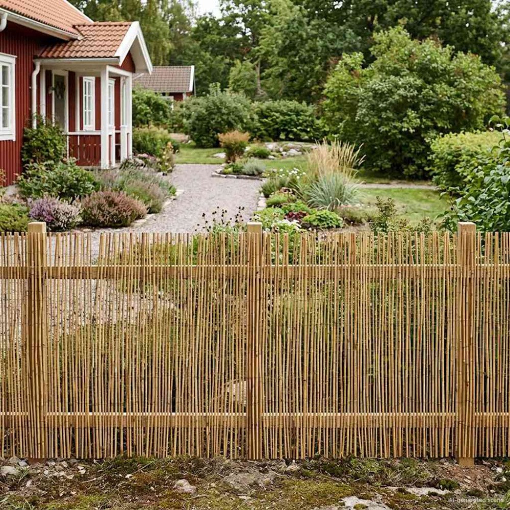vidaXL Trädgårdsstängsel Karbomiserad 1000 x 80 cm Vass