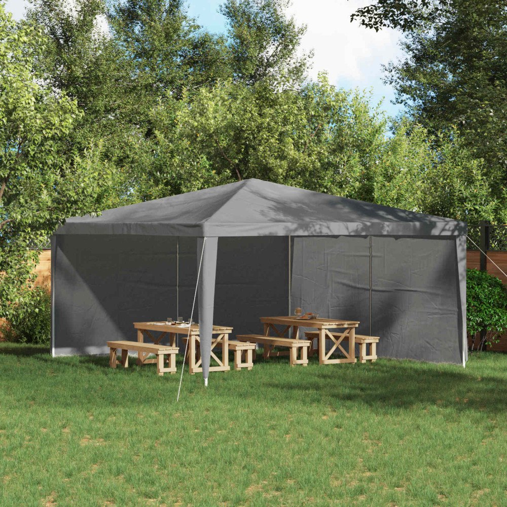 vidaXL Partytältvägg 2 pcs Ljusgrå 400 x 195 cm PE och stål