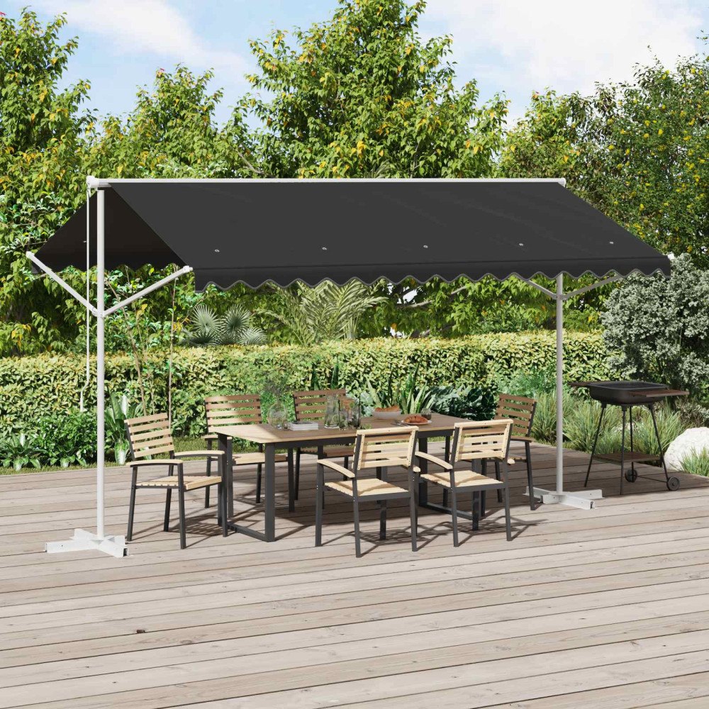 vidaXL Fristående markis 4 × 3 m Polyester Antracit