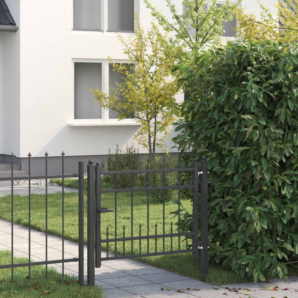 vidaXL Staketgrind HORST 100 x 75 cm Metall Svart Låsbar