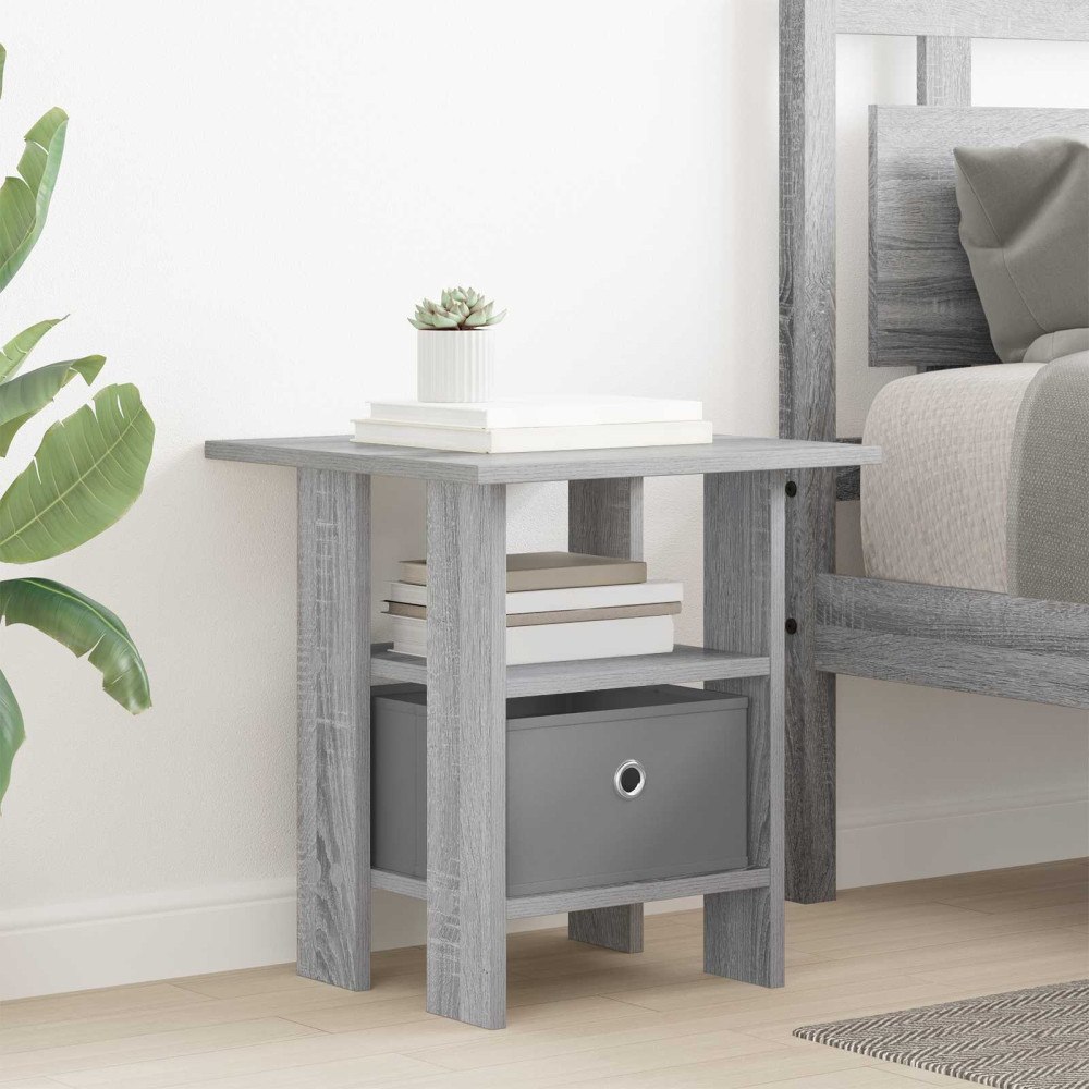vidaXL Sängbord med låda Grå Sonoma 41 x 40 x 45 cm Konstruerat trä