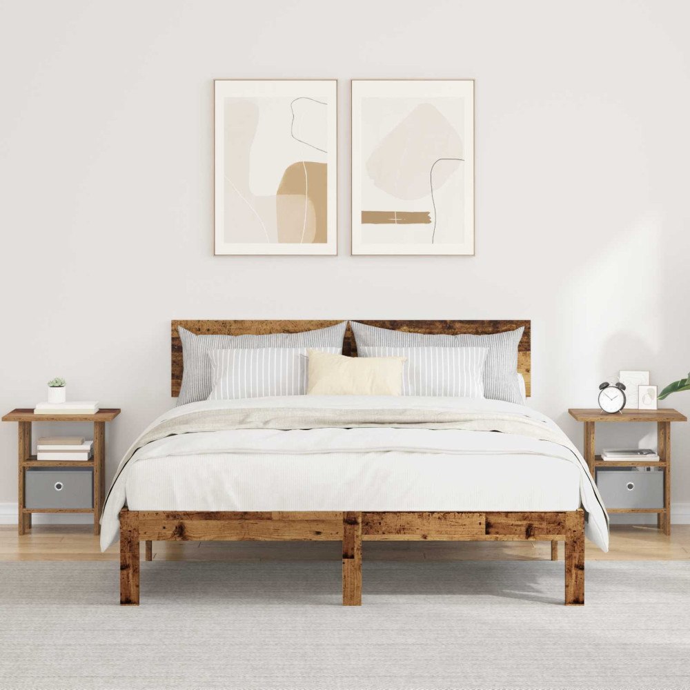 vidaXL Sängbord 2 pcs Gammalt trä 41 x 40 x 45 cm Konstruerat trä
