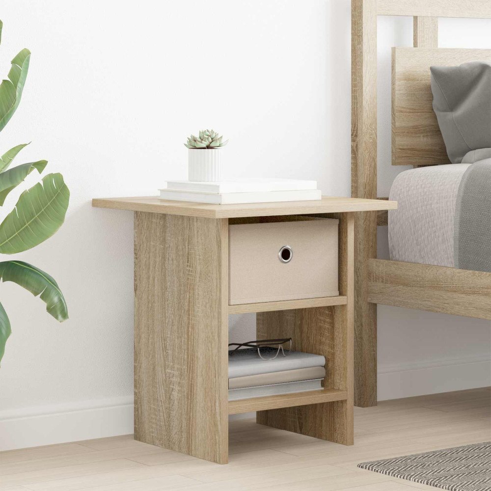 vidaXL Sängbord med låda Sonoma-ek 41 x 40 x 45 cm Konstruerat trä