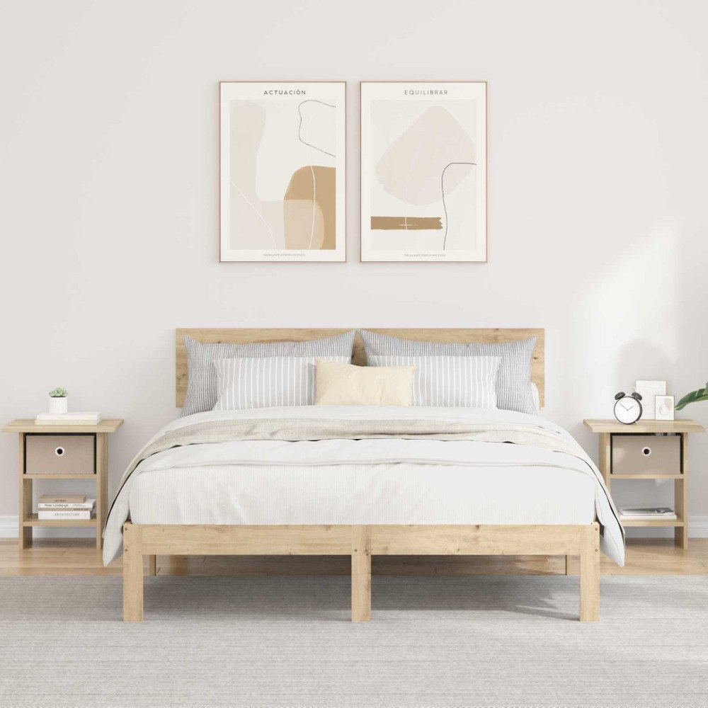 vidaXL Sängbord 2 pcs Sonoma-ek 41 x 40 x 45 cm Konstruerat trä