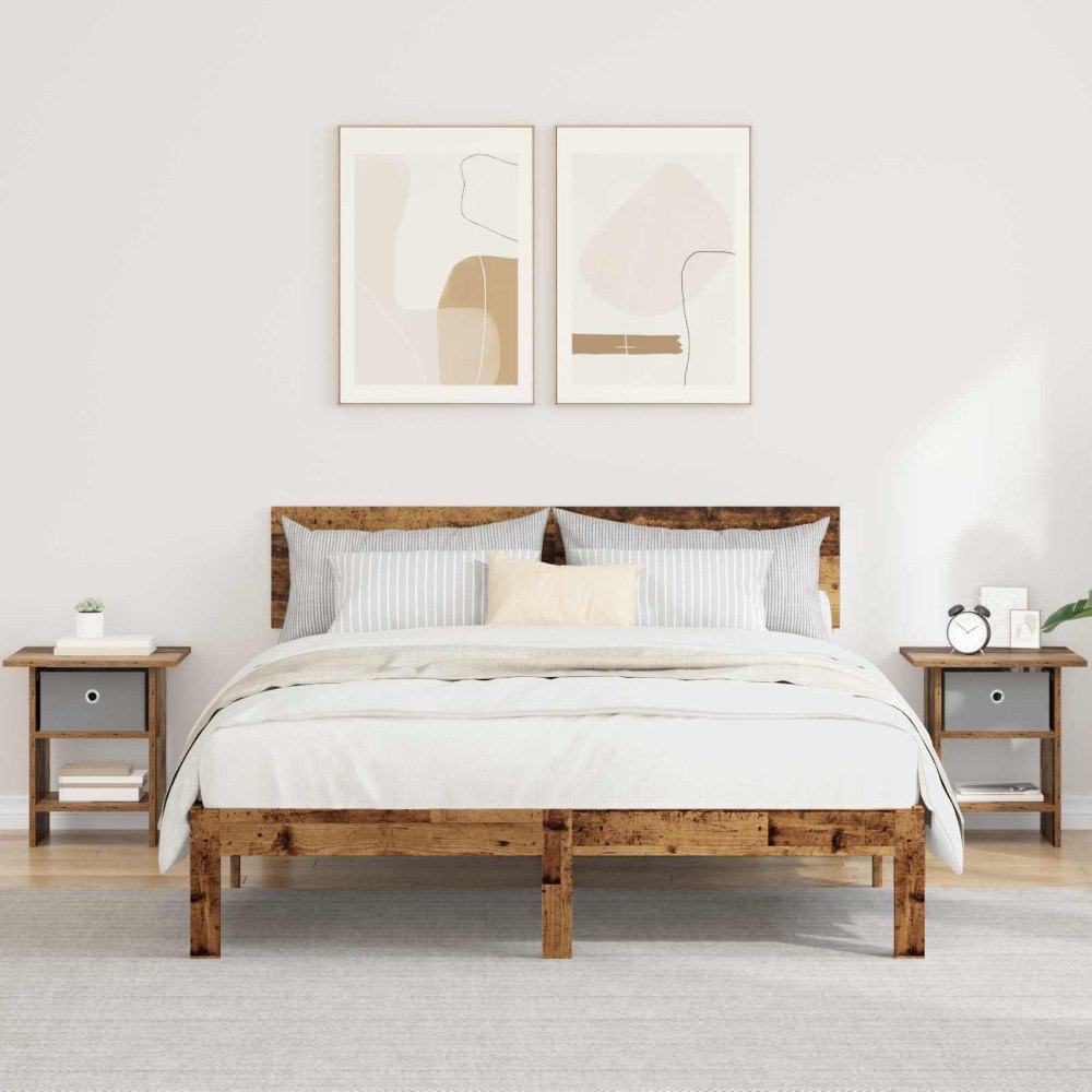 vidaXL Sängbord 2 pcs Gammalt trä 41 x 40 x 45 cm Konstruerat trä