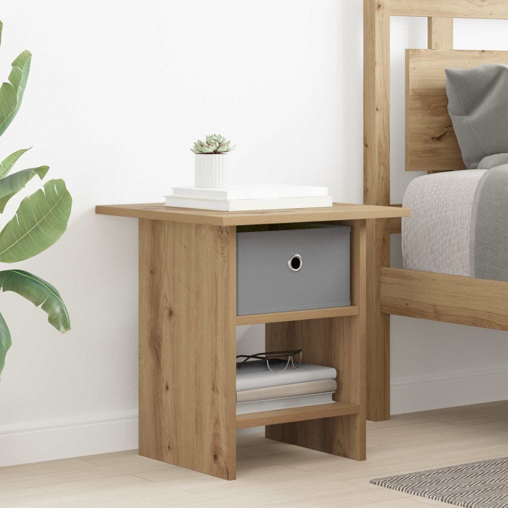 vidaXL Sängbord med låda Artisan Ek 41 x 40 x 45 cm Konstruerat trä
