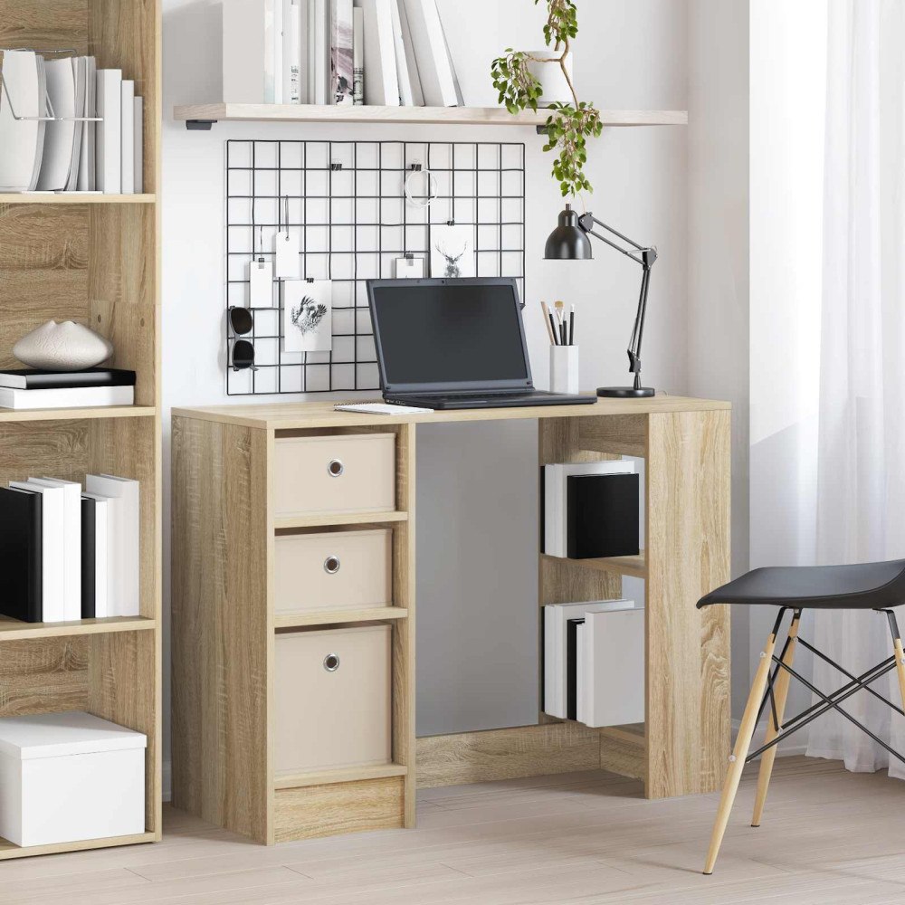 vidaXL Skrivbord med låda Sonoma-ek 100 x 40 x 75 cm Konstruerat trä