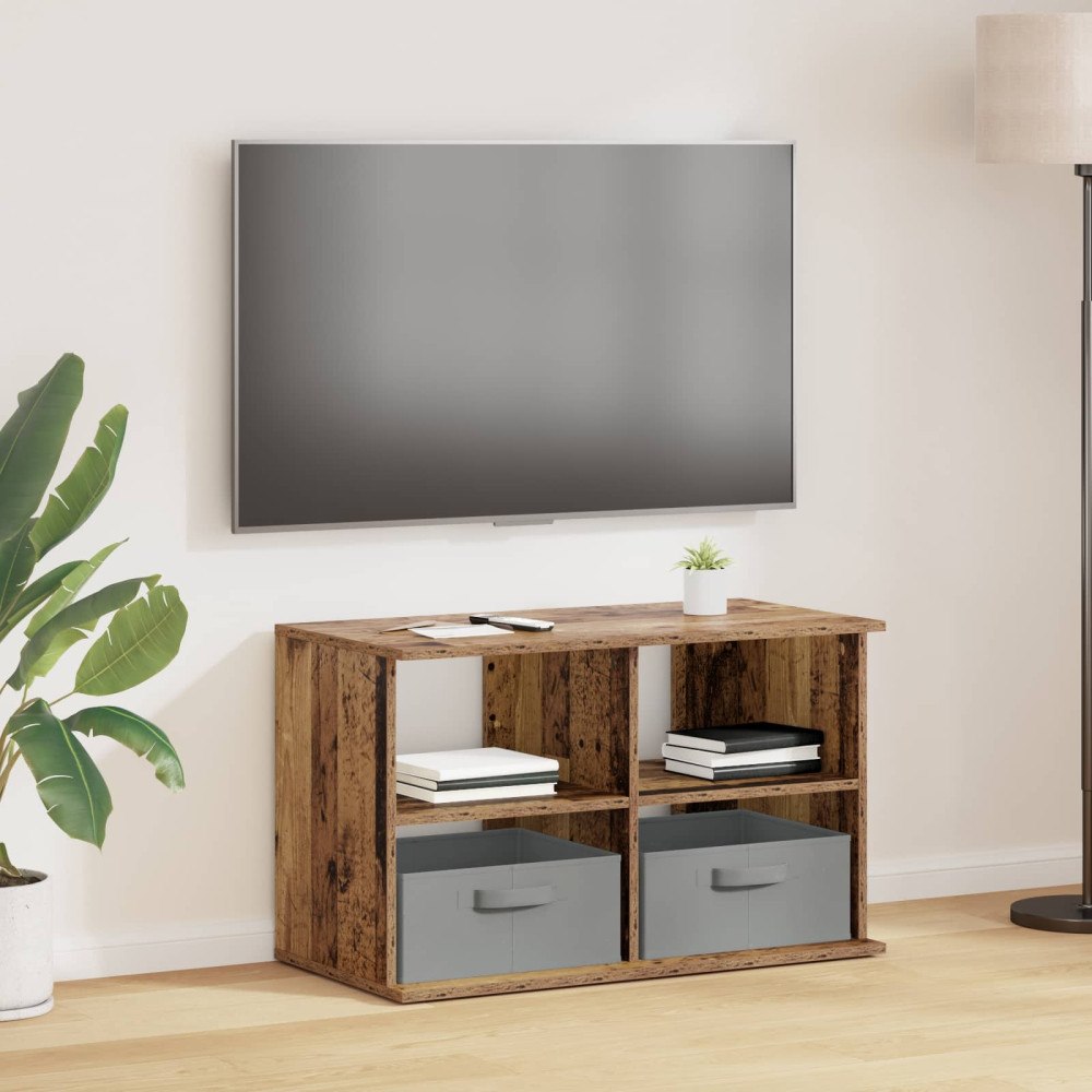 vidaXL TV-ställ med låda Gammalt trä 79 x 40 x 48 cm