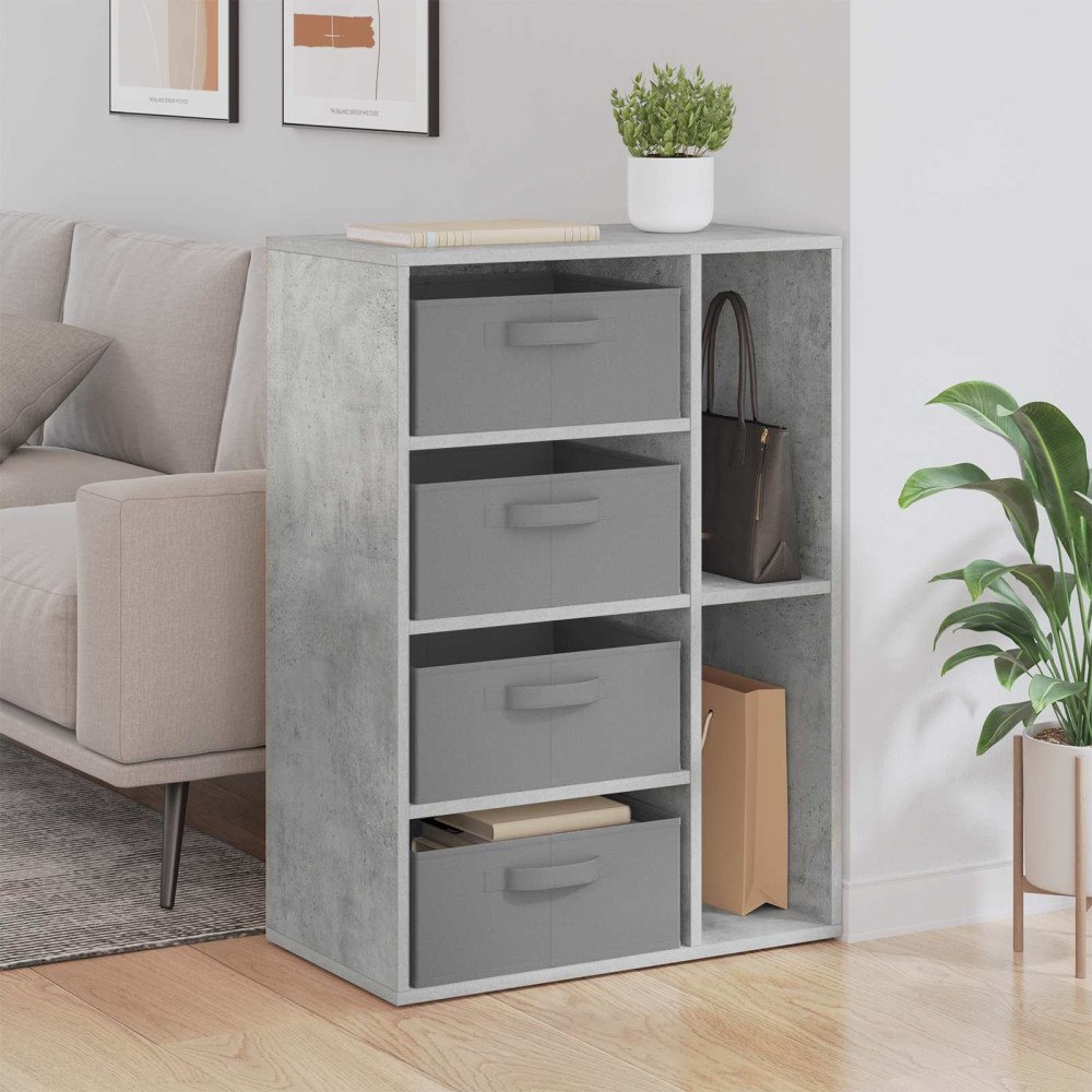 vidaXL Sideboard med låda Betonggrå 60 x 33,5 x 84 cm