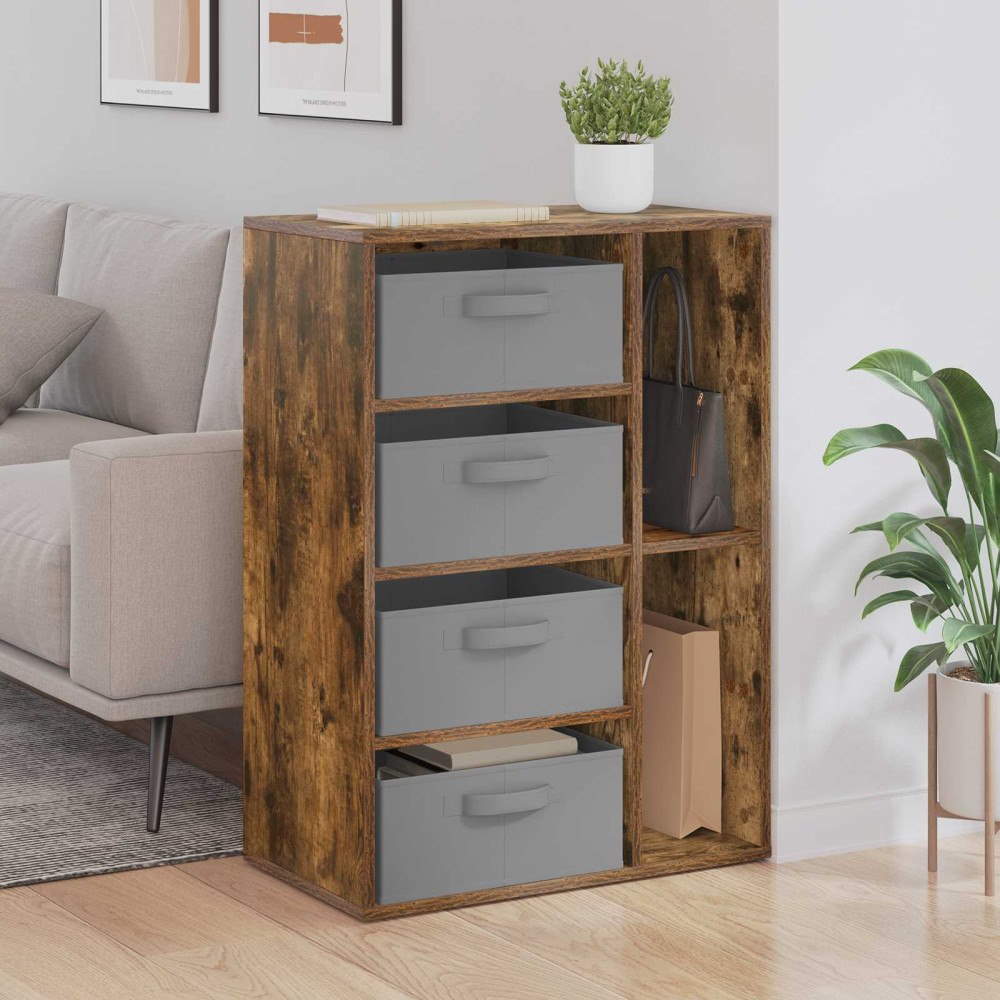 vidaXL Sideboard med låda Rökt ek 60 x 33,5 x 84 cm