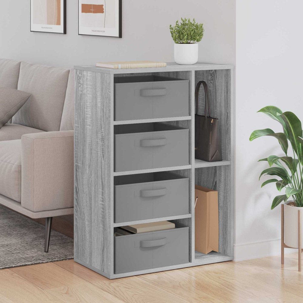 vidaXL Sideboard med låda Grå Sonoma 60 x 33,5 x 84 cm