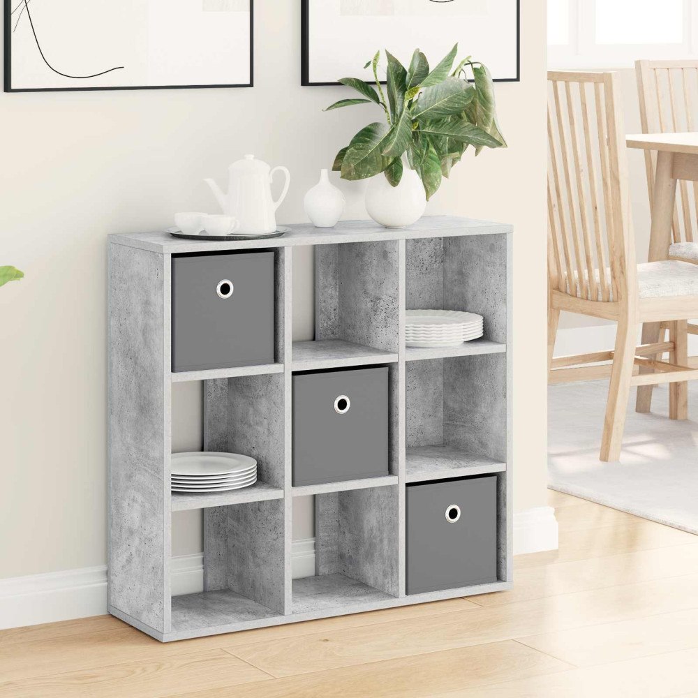 vidaXL Sideboard med låda Betonggrå 73,5 x 24 x 69,5 cm