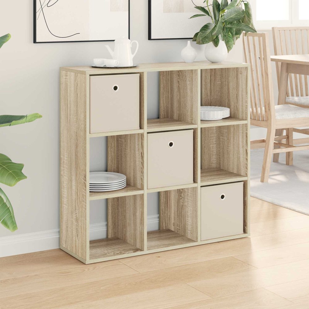 vidaXL Sideboard med låda Sonoma-ek 88,5 x 29 x 84,5 cm