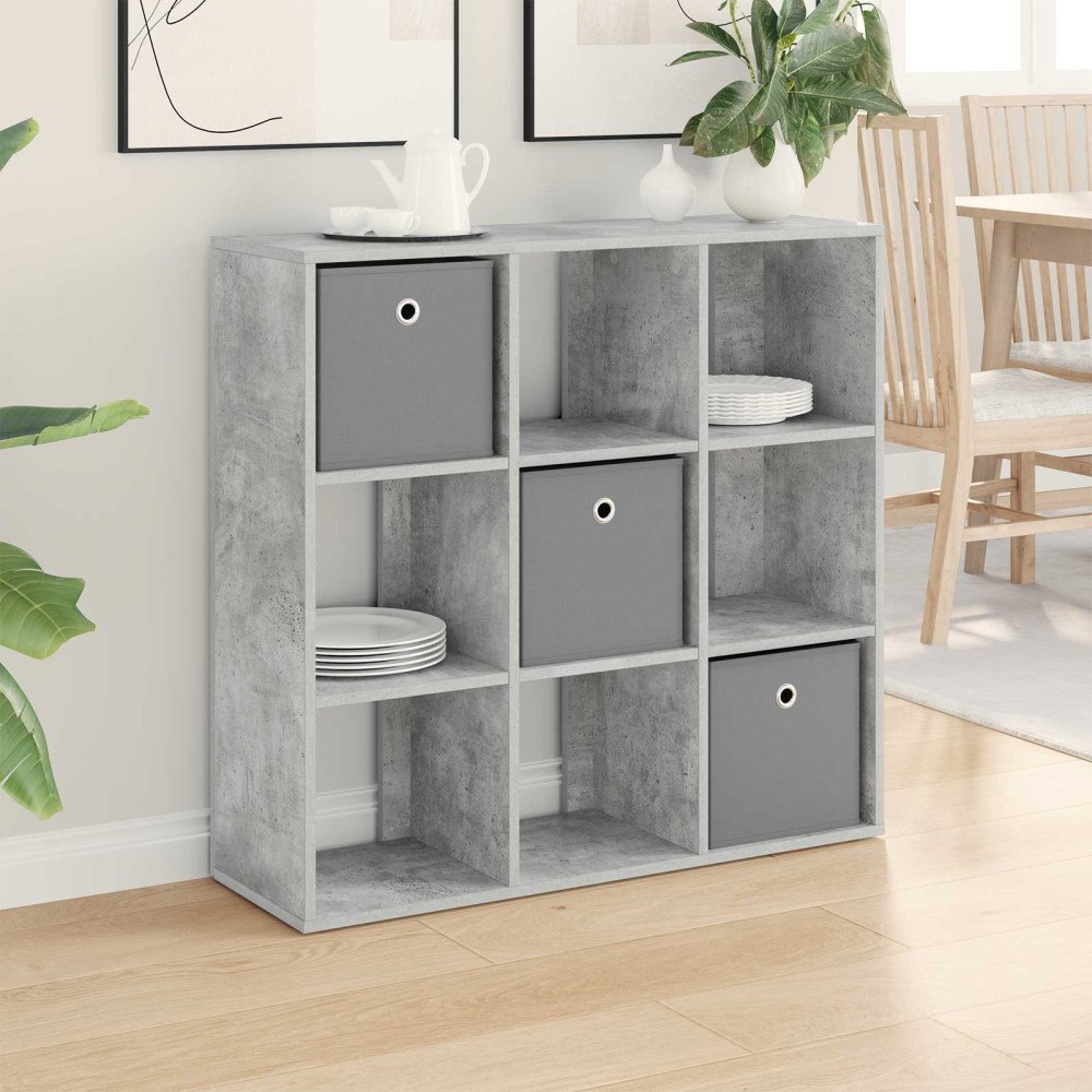 vidaXL Sideboard med låda Betonggrå 88,5 x 29 x 84,5 cm