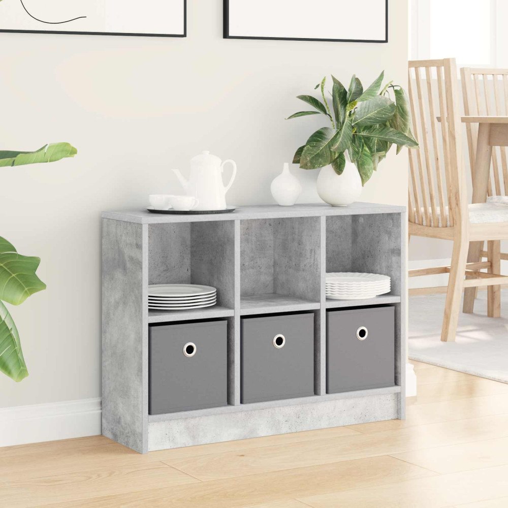 vidaXL Sideboard med låda Betonggrå 73,5 x 22,5 x 53,5 cm