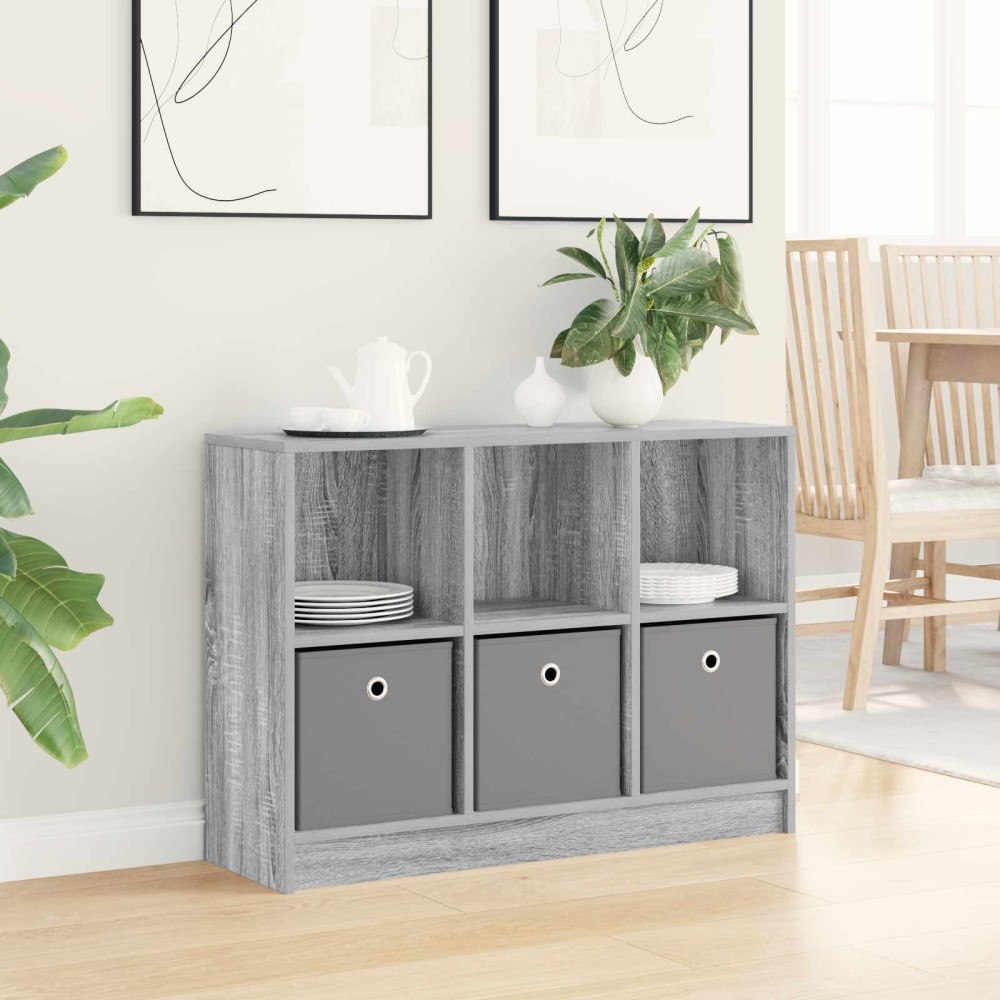 vidaXL Sideboard med låda Grå Sonoma 88,5 x 27,5 x 63,5 cm