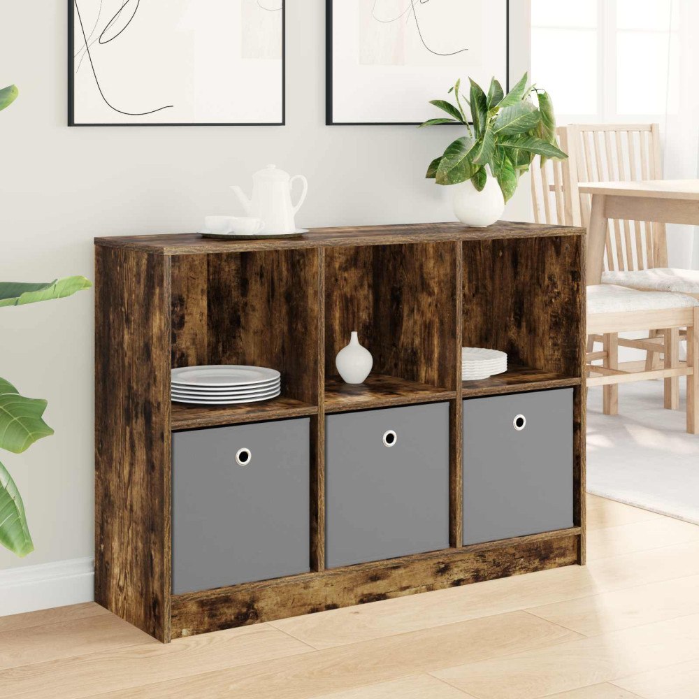vidaXL Sideboard med låda Rökt ek 102 x 32 x 73,5 cm