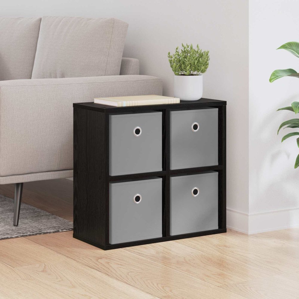 vidaXL Sideboard med låda Svart Ek 49,5 x 22 x 47 cm