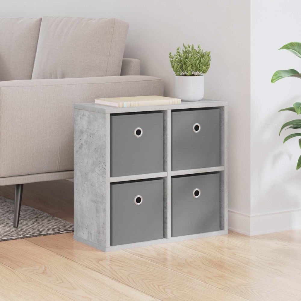 vidaXL Sideboard med låda Betonggrå 49,5 x 22 x 47 cm