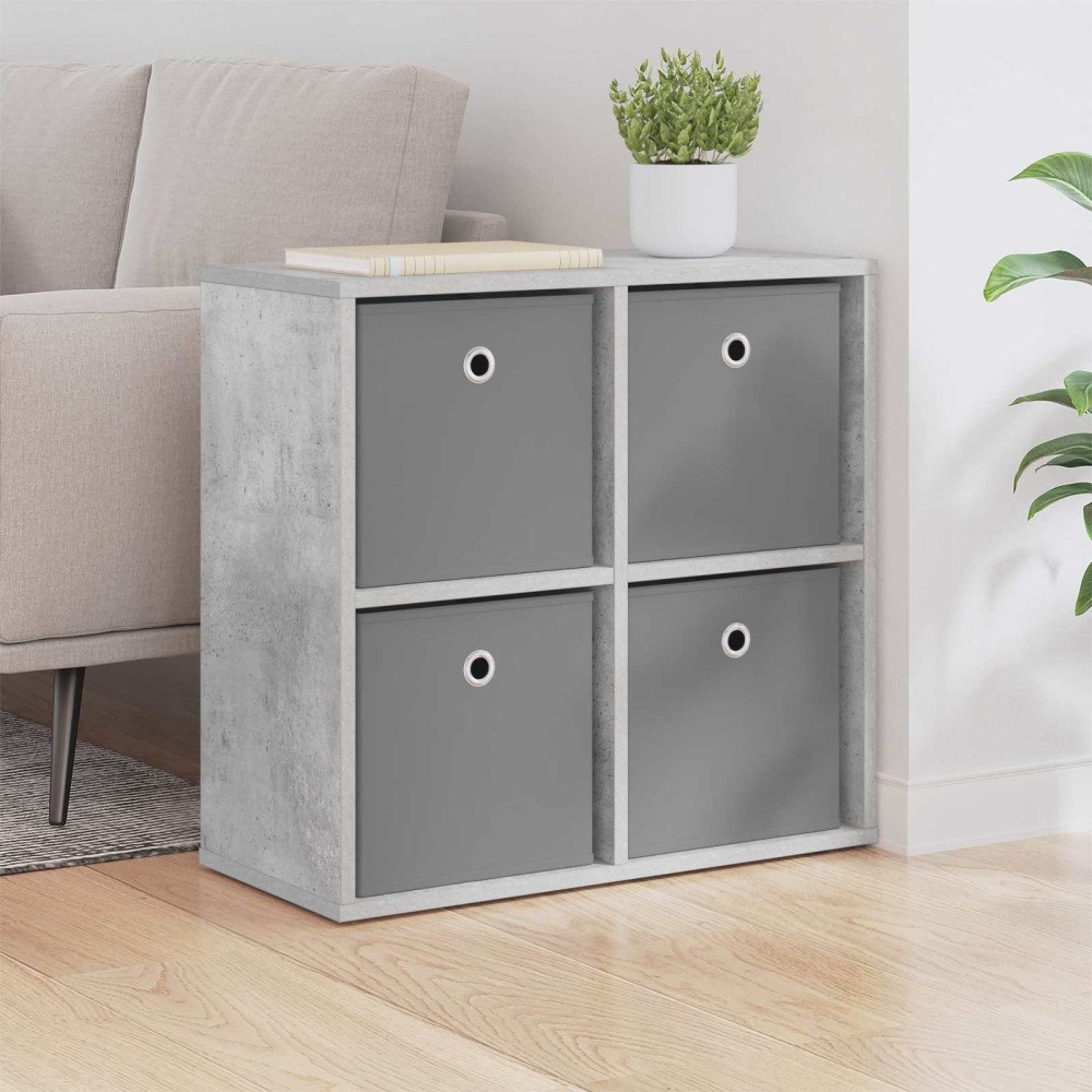 vidaXL Sideboard med låda Betonggrå 59,5 x 27 x 57 cm