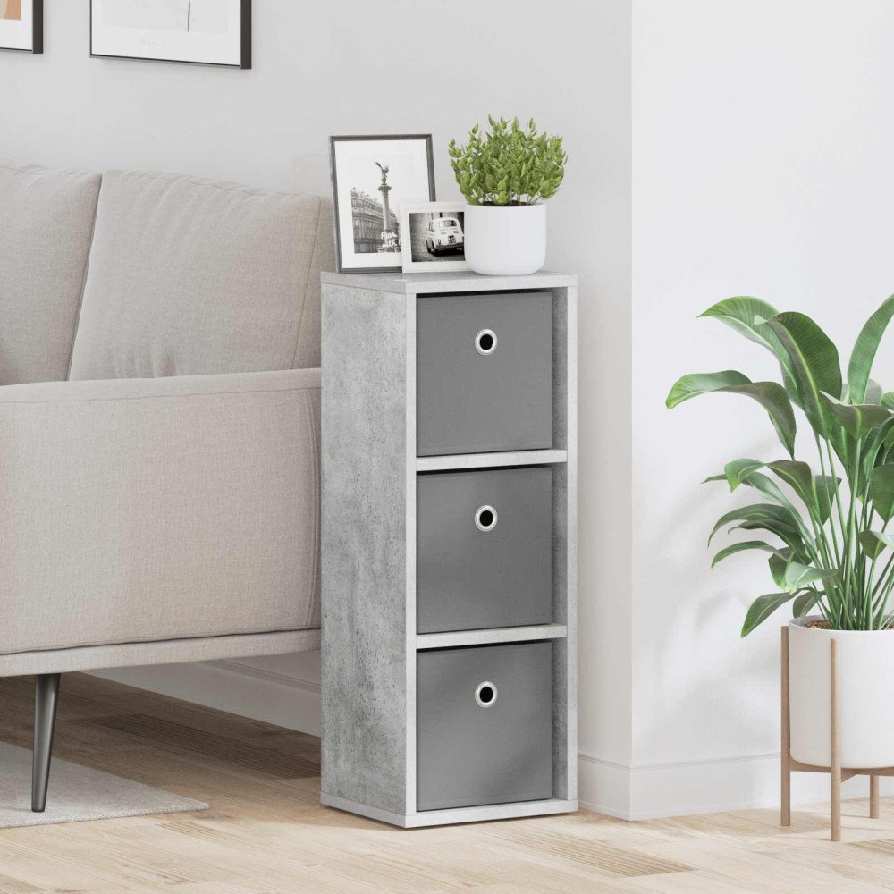 vidaXL Sideboard med låda Betonggrå 25,5 x 22 x 69,5 cm