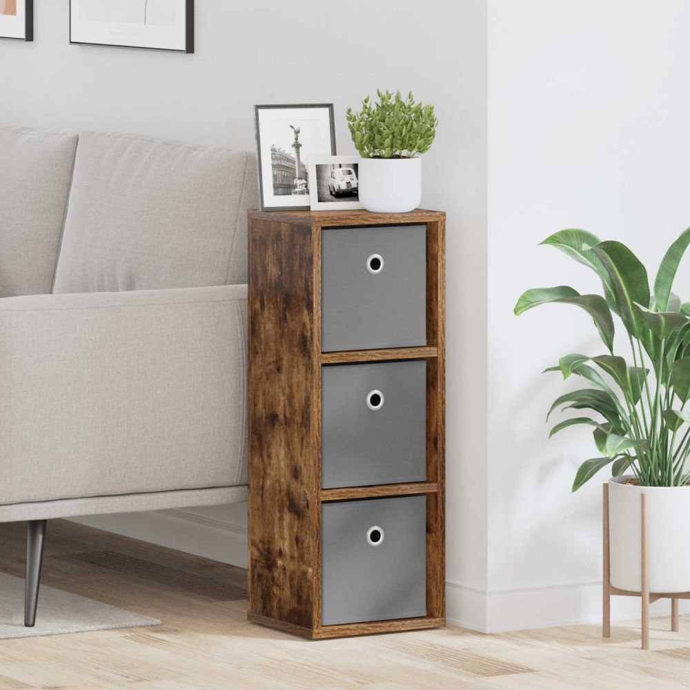 vidaXL Sideboard med låda Rökt ek 25,5 x 22 x 69,5 cm