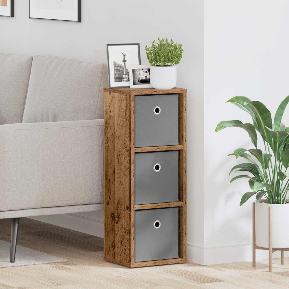 vidaXL Sideboard med låda Gammalt trä 25,5 x 22 x 69,5 cm