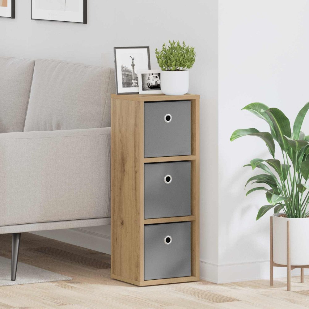 vidaXL Sideboard med låda Artisan Ek 25,5 x 22 x 69,5 cm