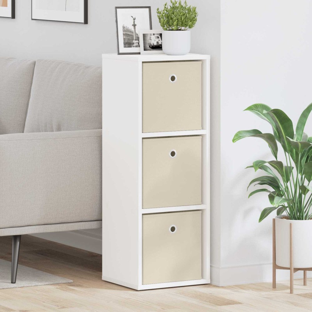 vidaXL Sideboard med låda Vit 30,5 x 27 x 84,5 cm