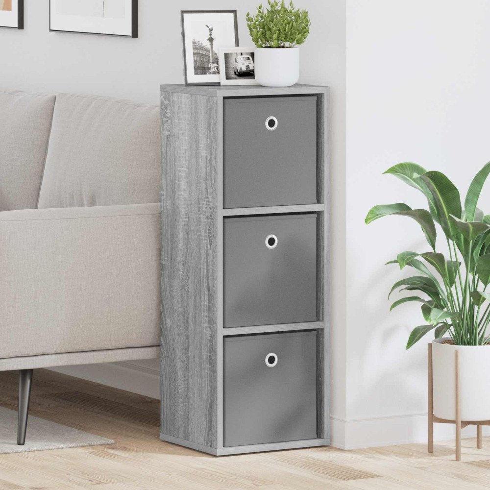 vidaXL Sideboard med låda Grå Sonoma 30,5 x 27 x 84,5 cm