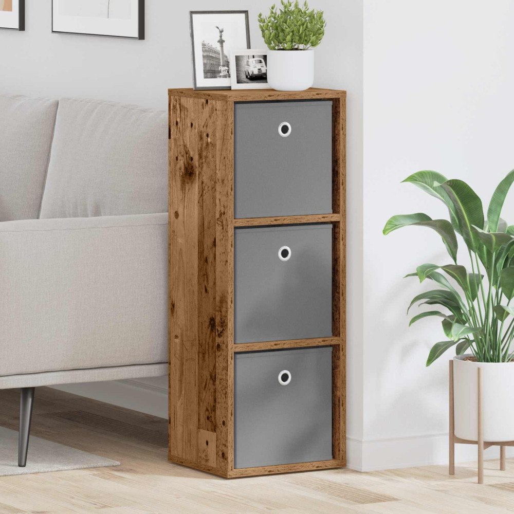 vidaXL Sideboard med låda Gammalt trä 30,5 x 27 x 84,5 cm