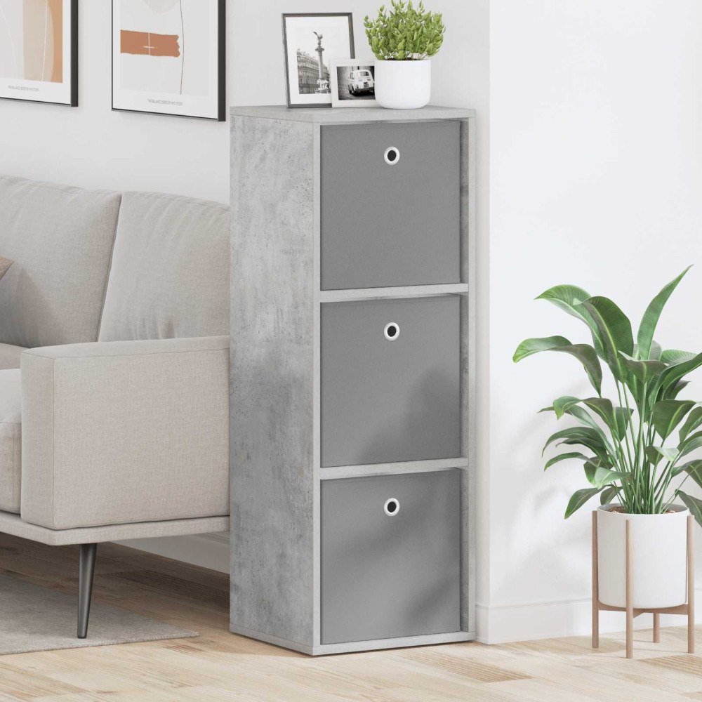 vidaXL Sideboard med låda Betonggrå 35 x 32 x 99,5 cm