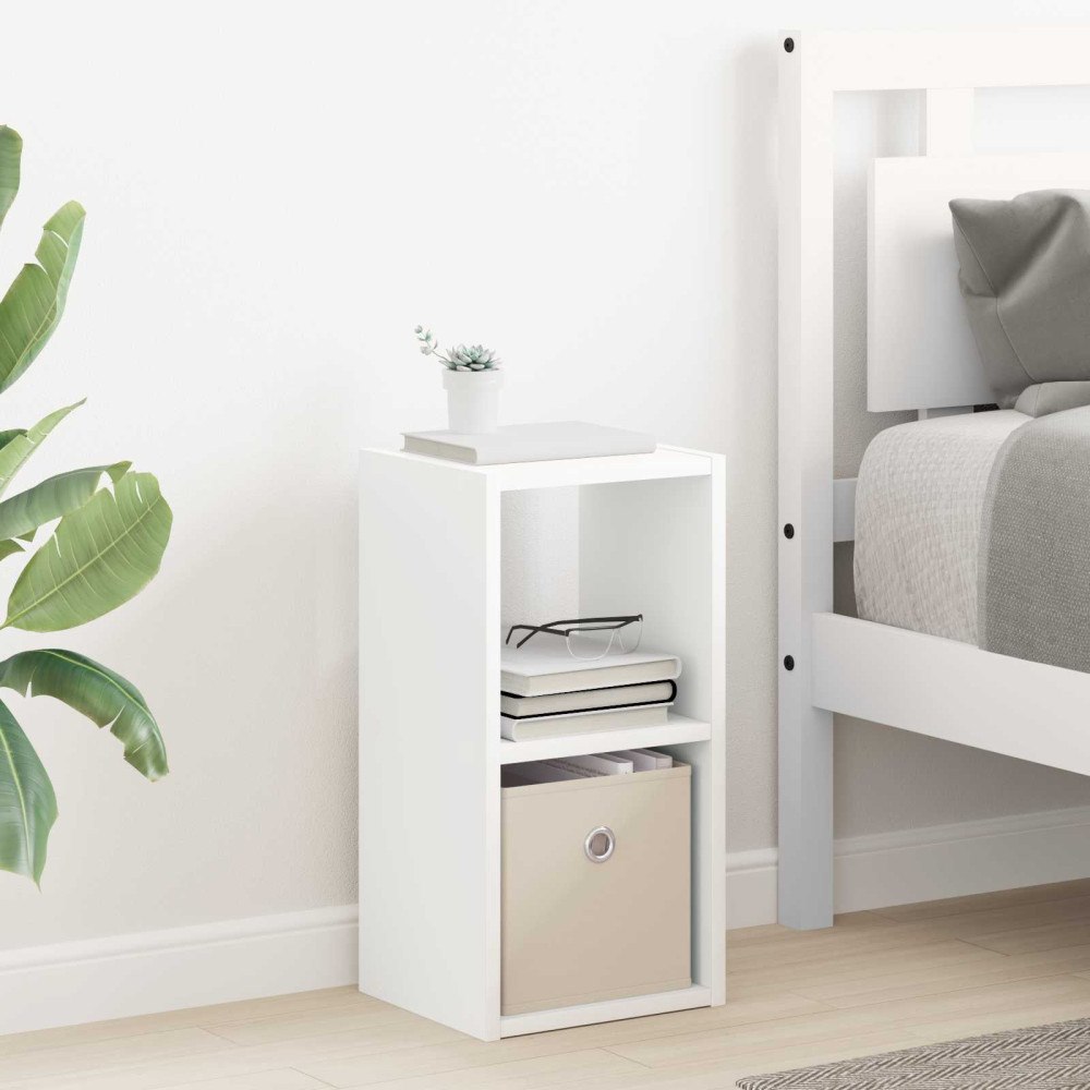 vidaXL Sängbord med låda Vit 25,5 x 22 x 49,5 cm Konstruerat trä