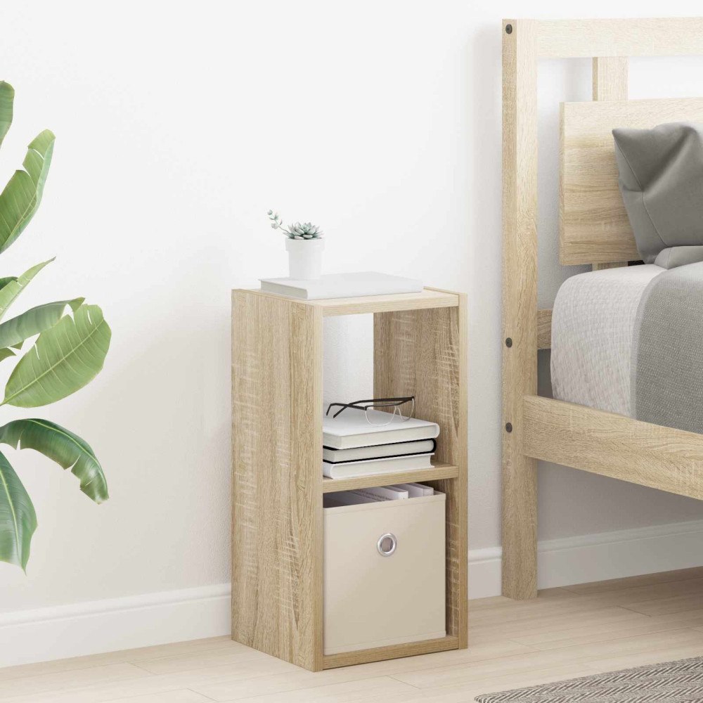 vidaXL Sängbord med låda Sonoma-ek 25,5 x 22 x 49,5 cm Konstruerat trä