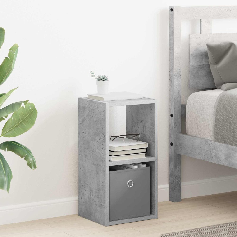 vidaXL Sängbord med låda Betonggrå 25,5 x 22 x 49,5 cm Konstruerat trä