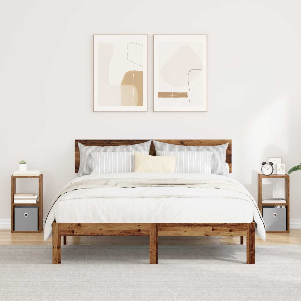 vidaXL Sängbord 2 pcs Gammalt trä 25,5 x 22 x 49,5 cm Konstruerat trä