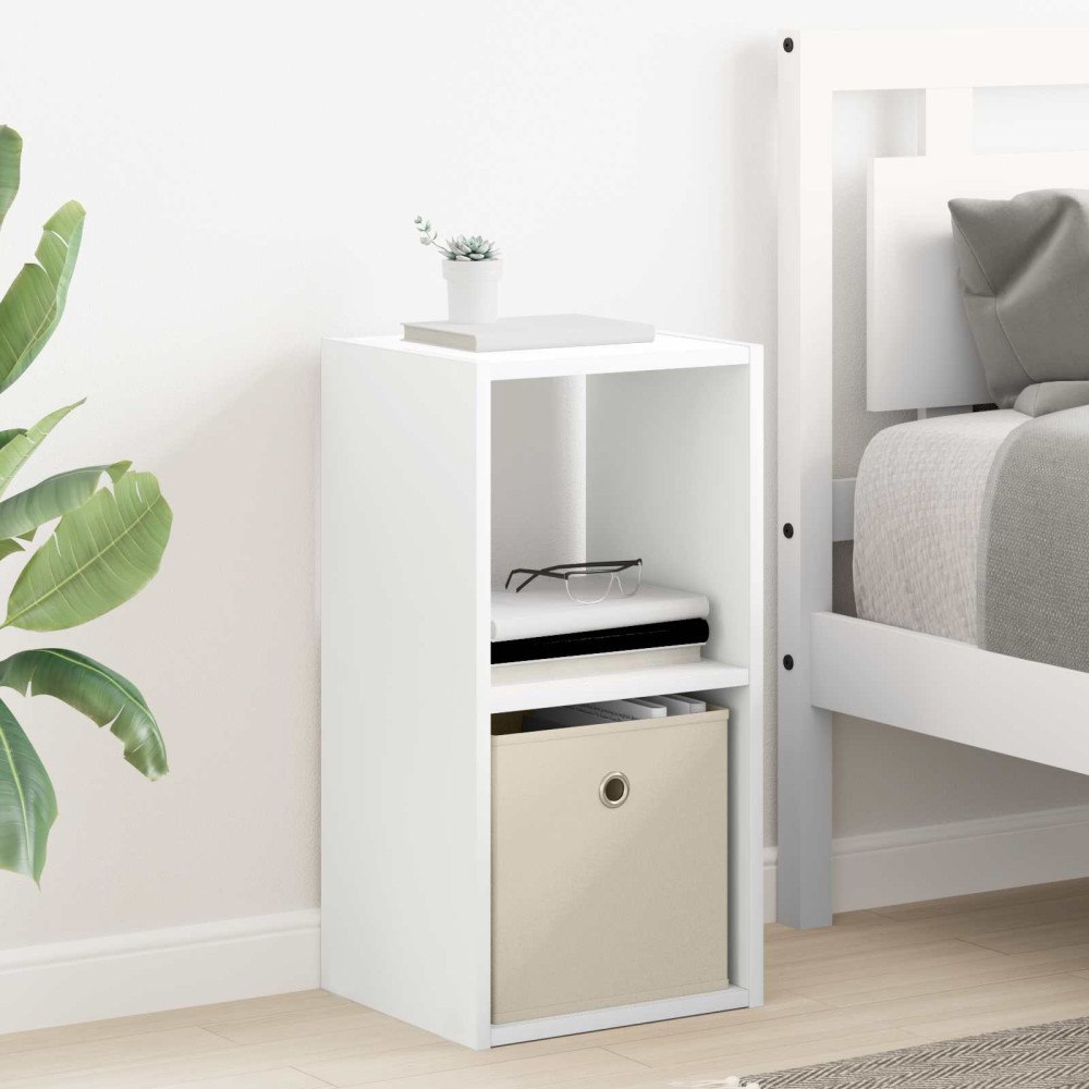 vidaXL Sängbord med låda Vit 30,5 x 27 x 59,5 cm Konstruerat trä