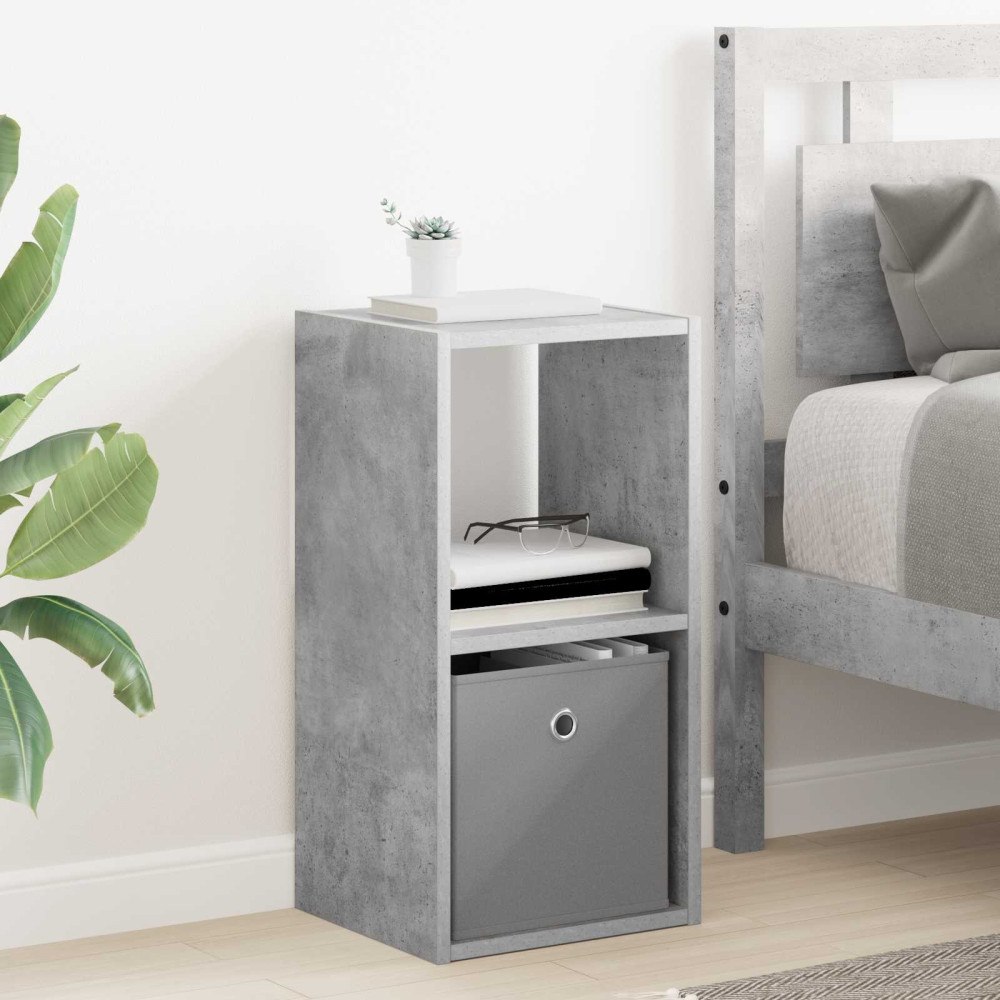 vidaXL Sängbord med låda Betonggrå 30,5 x 27 x 59,5 cm Konstruerat trä