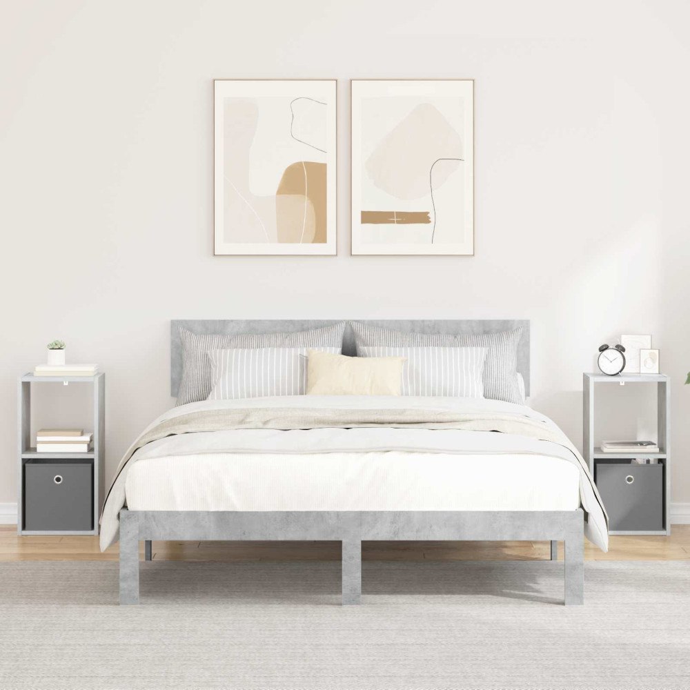 vidaXL Sängbord 2 pcs Betonggrå 30,5 x 27 x 59,5 cm Konstruerat trä