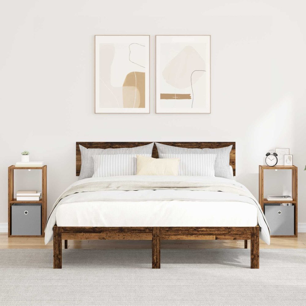 vidaXL Sängbord 2 pcs Gammalt trä 30,5 x 27 x 59,5 cm Konstruerat trä