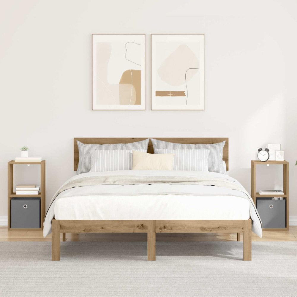 vidaXL Sängbord 2 pcs Artisan Ek 30,5 x 27 x 59,5 cm Konstruerat trä