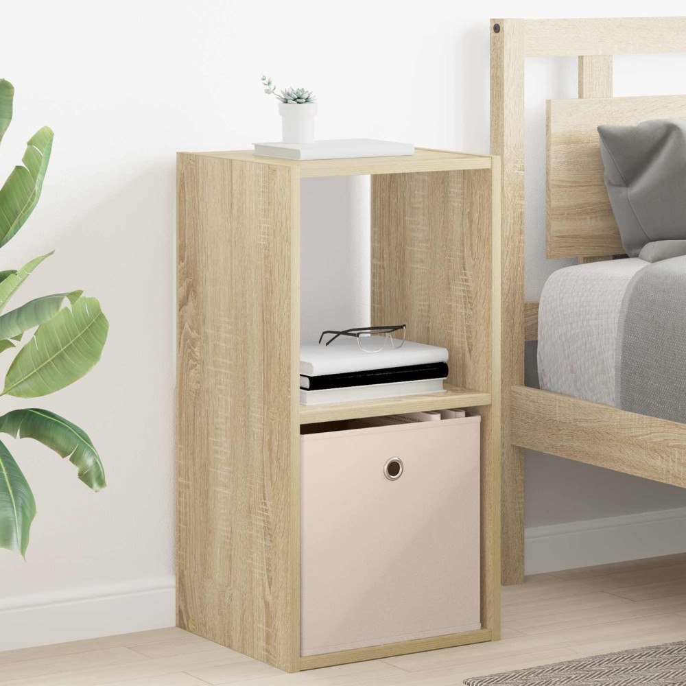 vidaXL Sängbord med låda Sonoma-ek 35 x 32 x 68,5 cm Konstruerat trä