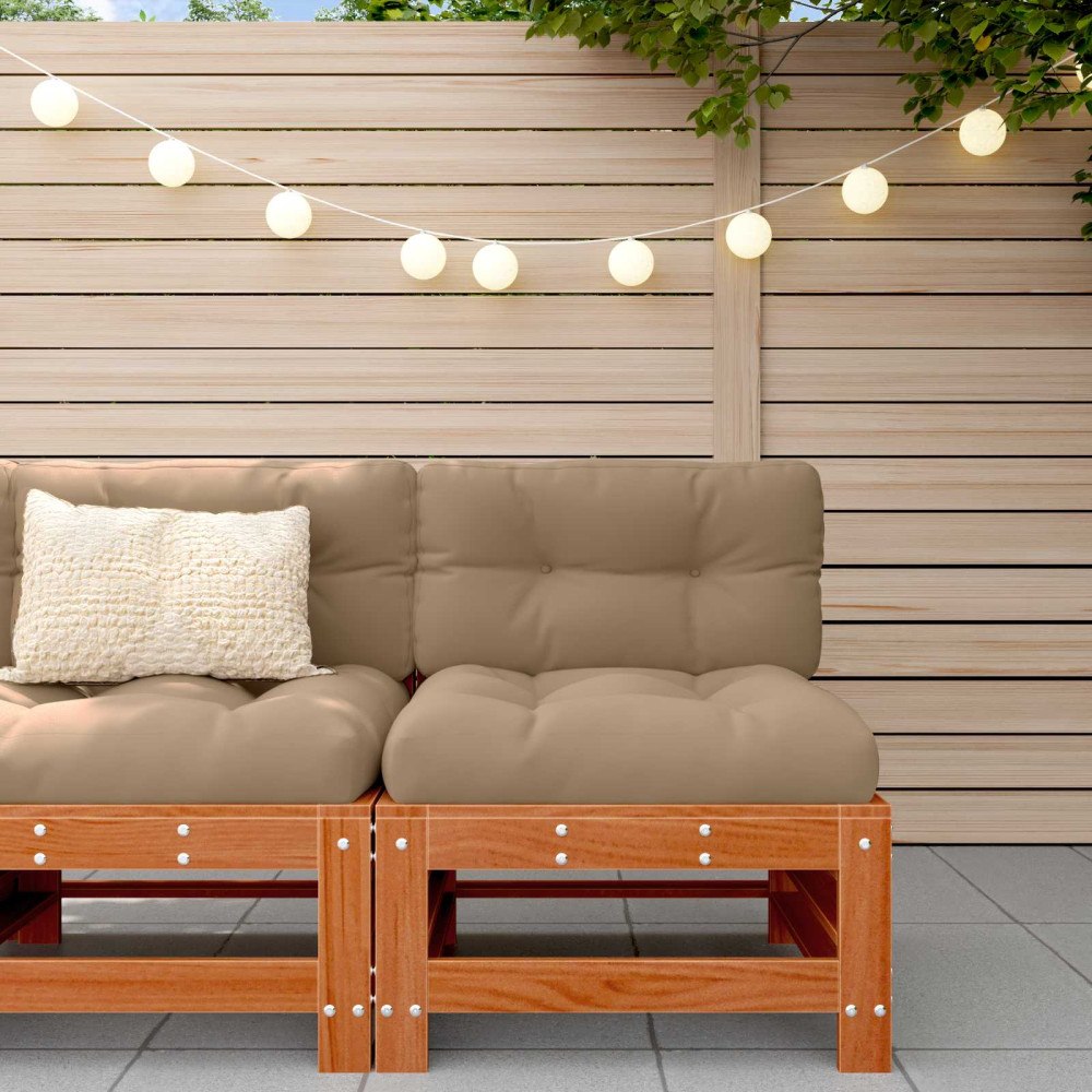 vidaXL Trädgård Mittensoffa Massivt furu VaxBrun