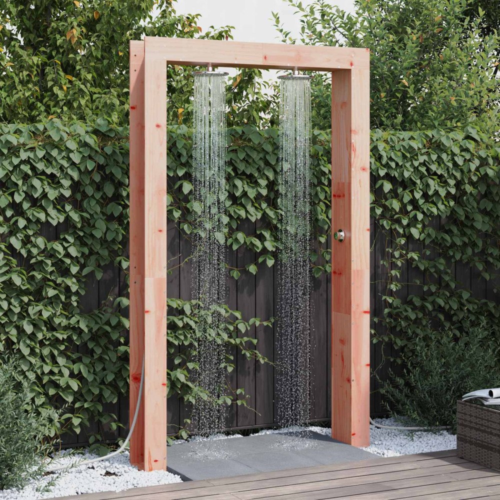 vidaXL Utomhus Dusch Naturfärg 137 x 23 x 226 cm Massiv Douglas-trä