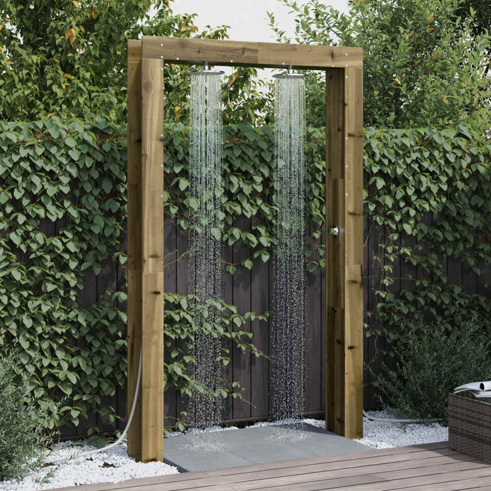 vidaXL Utomhus Dusch Naturfärg 137 x 23 x 226 cm Impregnerat furuträ