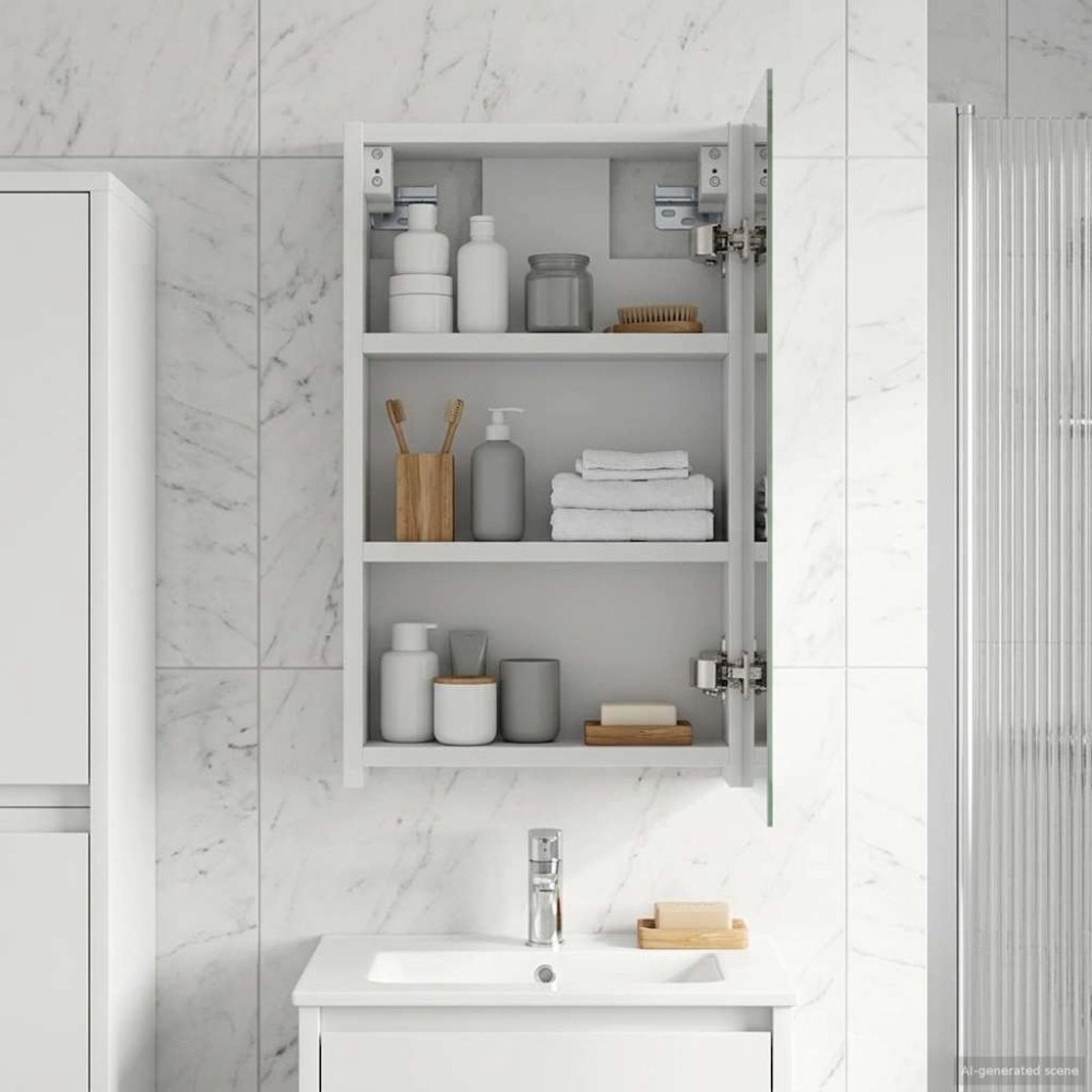 vidaXL Badrumsspegelskåp Vit 30 x 10,5 x 50 cm Konstruerat trä